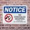 Signmission No Concealed Weapons OSHA Notice Sign, Plastic, 14in W x 10in L, 2PK OS-2PACK-NS-P-1014-L-16069 - alternate 4